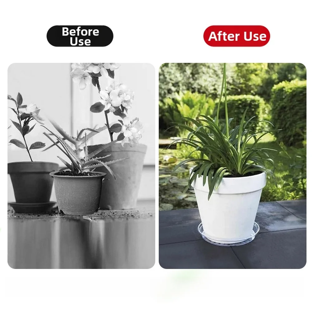 20pcs Clear Plastic Saucers for Flower Pots Indoor Outdoor Use Sturdy Leak Proof Trays 16 21 26 31.5cm x 3.4cm