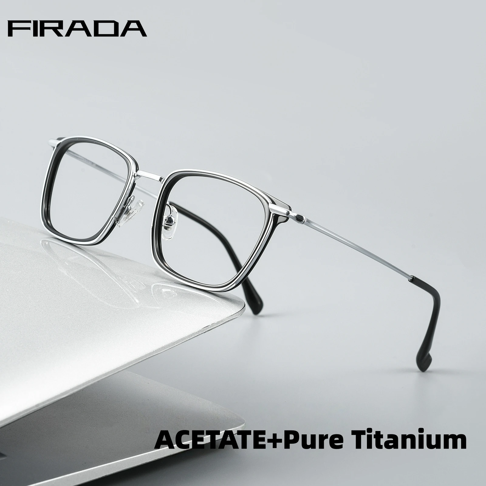 

Модные деловые очки FIRADA для мужчин, квадратные очки в стиле ретро из ацетатного волокна, чистый титан, ультралегкие роскошные оправы для очков для женщин 69915