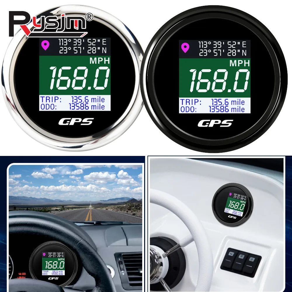 

Водонепроницаемый автомобильный лодка 52 мм цифровой GPS спидометр TFT экран с ODO Trip Kmh MPH узлы измеритель скорости для морской яхты 9-32 В