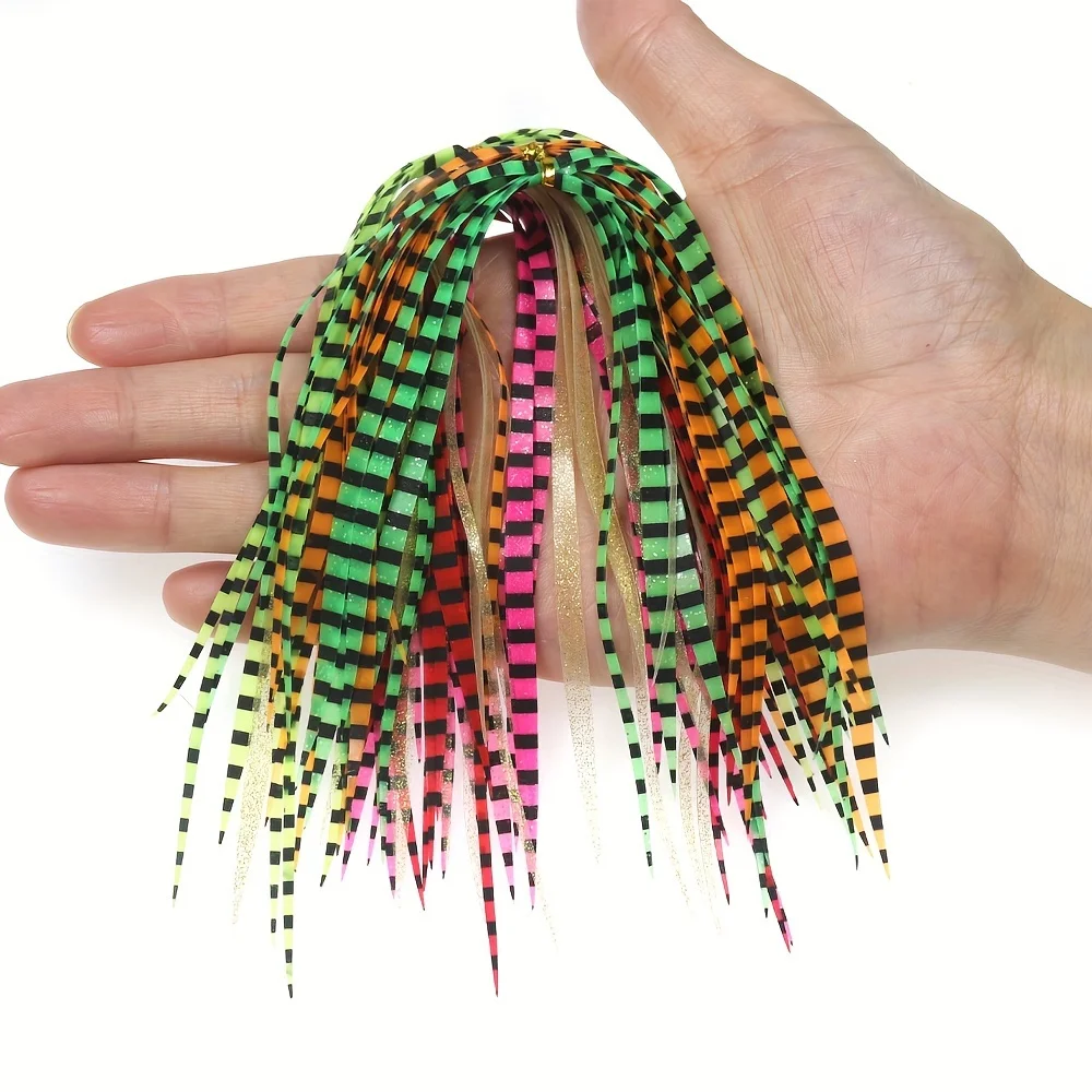 10PCS Silikon Röcke Streamer Lockt Anhänger Integrierte Spinnerbait Buzzbait Gummi Jig Lockt Fliegen Binden Materialien – Detail 6