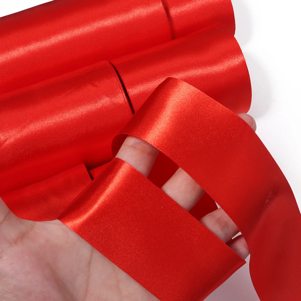 20 Yards 4/5/6/8/10/15cm Beige/Rot/Weinrot Satinband Geschenkverpackung Schleife Handgemachtes DIY-Handwerk Weihnachten Hochzeit Geburtstagsfeier Dekoration – Detail 4