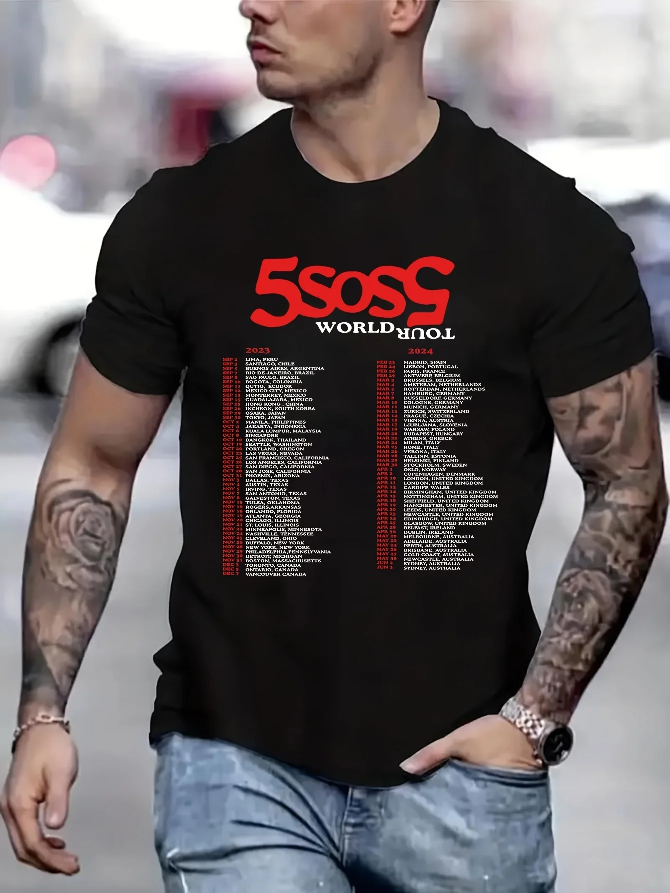 

5 Seconds Ooff Summer World Tour Men's Clothes New Year 2025 T-Shirts For Girls Boyfriend Gift Anime T-Shirt B5024216