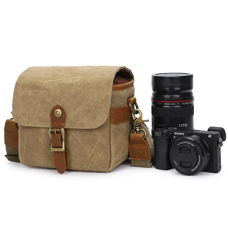 Bolsa de lona para cámara SLR, Micro bolsas de mensajero individuales para Sony A6000 A7R, mochilas de fotografía de hombro resistentes al desgaste impermeables