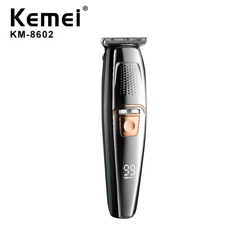 Kemei Km-8602 Led Screen Steel Cutter Head Hair Clipper Men Strong Power ricaricabile Professional Electric Trimmer Enchen