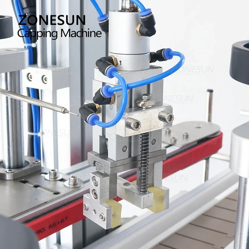 ZONESUN آلة السد التلقائي زجاجة كابر البلاستيك الزجاج المشروبات مستحضرات التجميل غطاء زجاجة الشد خط معالجة المعدات