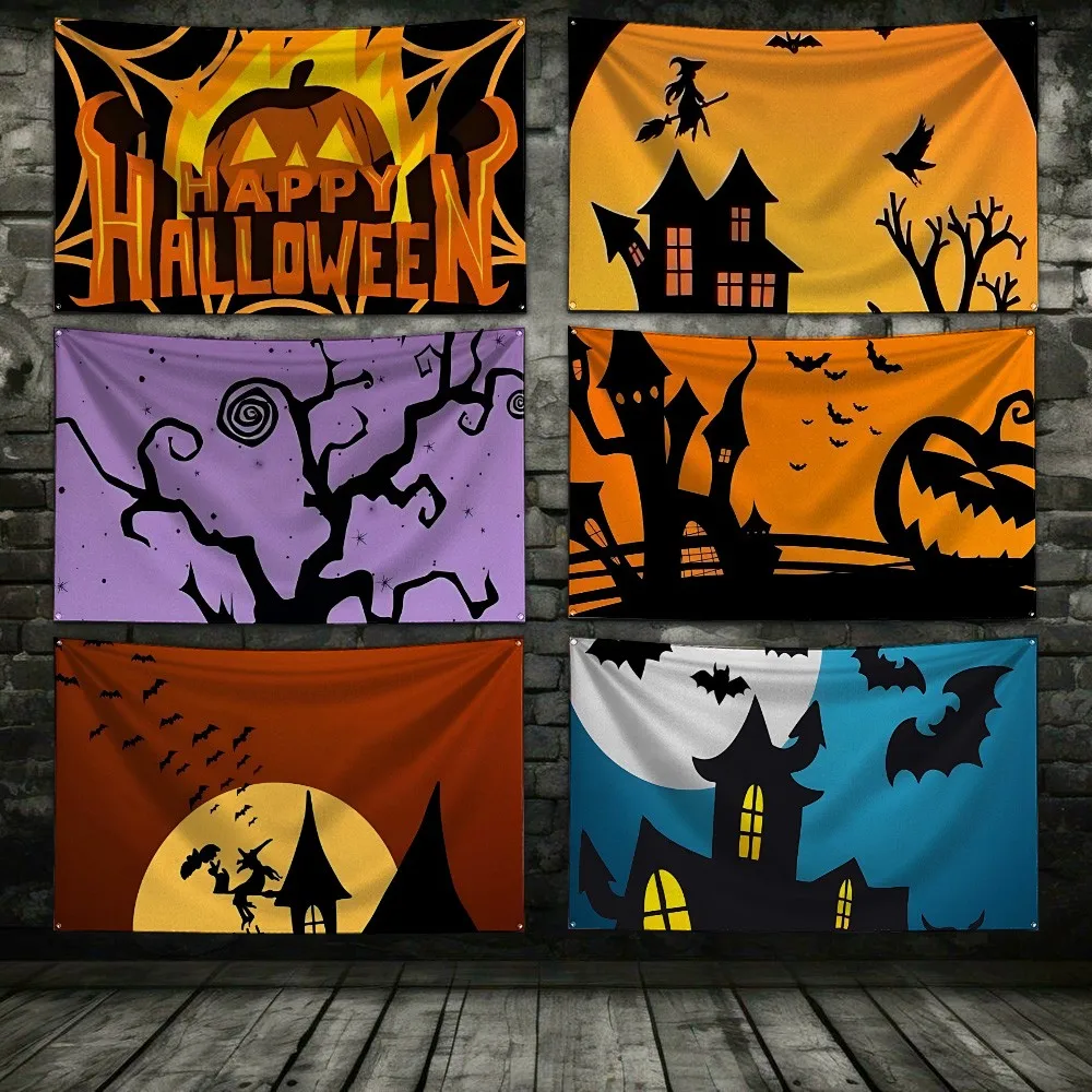 Halloween theme Flag 3X5 Ft Personalized Flags Design Your Image Funny Tapestry Poster Dorm Room, Living Room, Bedroom