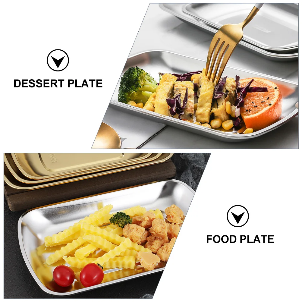 

Stainless Steel Snack Plate 304 Multi-Use Dessert Fruit Serving Tray For Home Hotel Restaurant Buffet Afternoon Tea Cake