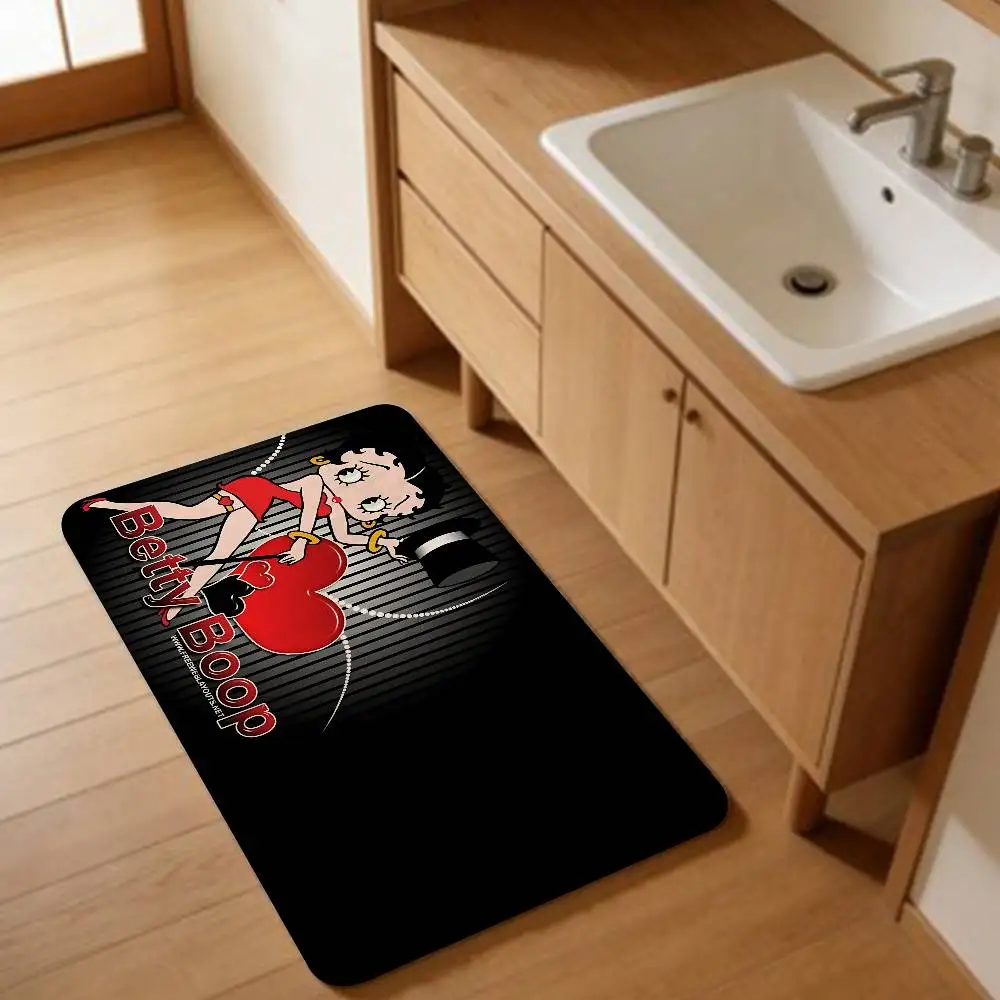 B-Betty Girl B-Boop Door Mat Washable Non-Slip Living Room Sofa Chairs Area Mat Kitchen Doormat Area Rug
