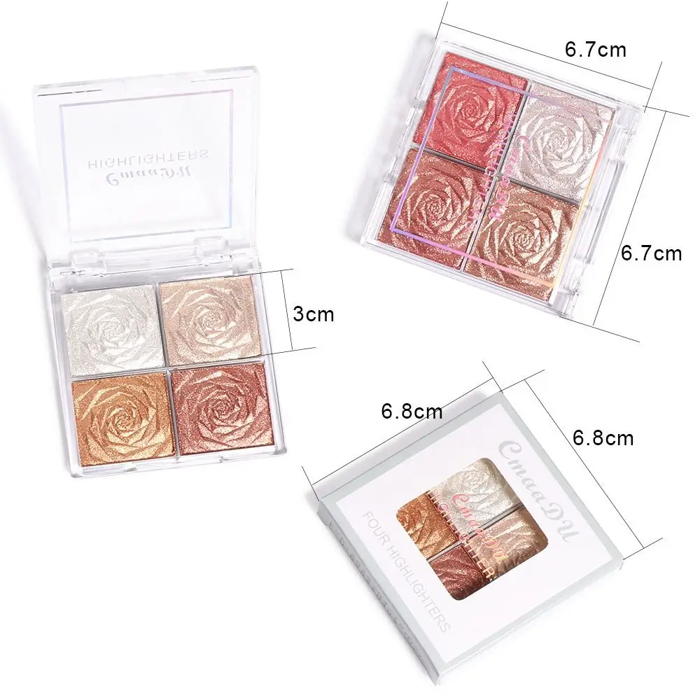 Vrouwen Blush Oogschaduw Hoogglans 3d Gezicht Bronzer Make-Up Tool Glitter Markeerstift Palet Make-Up Palet Diamant Hoogtepunt Poeder