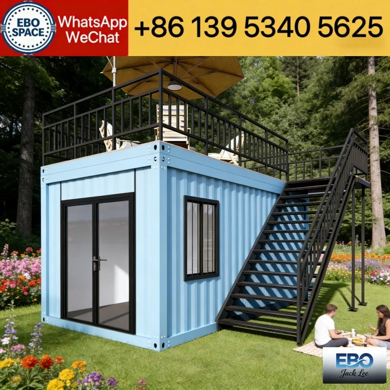 Factory outlet 20ft foldable prefab container house for outdoor villa cabin use low cost expandable design waterproof structure