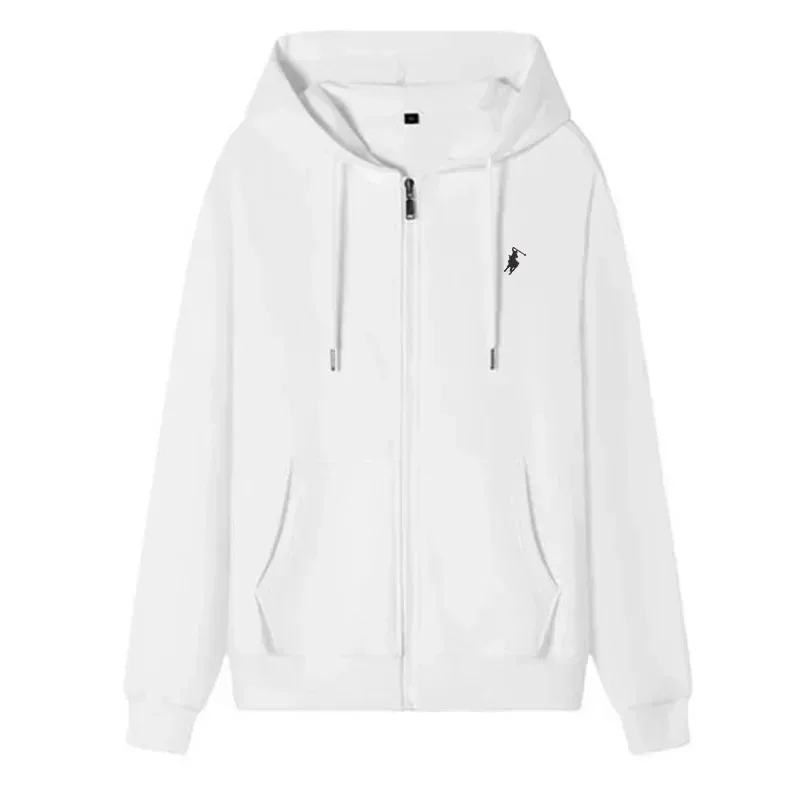 2025 Men's Knit Hoodies New Autumn Winter Casual Zipper Sweatshirts Fashionable Outdoor Jogging Fitness Warm Sportswear