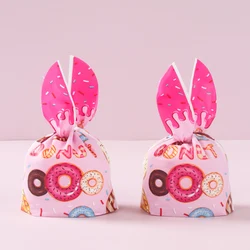 Donut Rabbit Gift Bags Candy Biscuit Packing Bag Donut Happy Birthday Party Decor Kids Birthday Party Supplies Favor Baby Shower