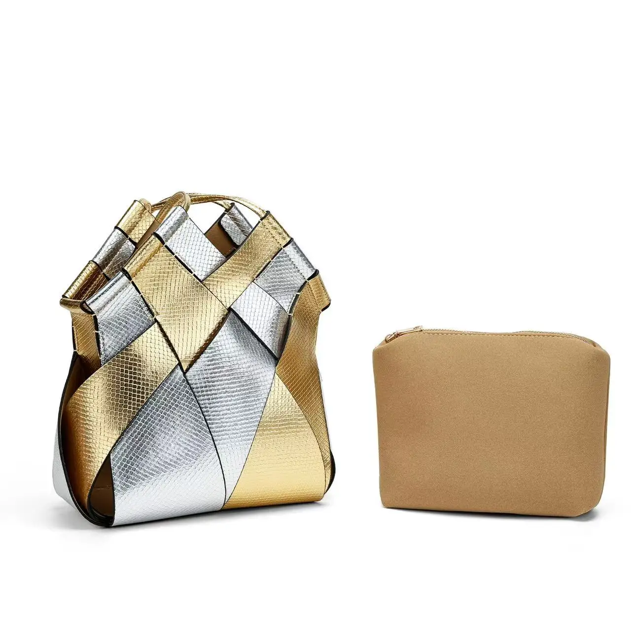 

Fashionable Casual Handbag Street Style PU Material Bucket Shape Closure Medium Size Women's Bag