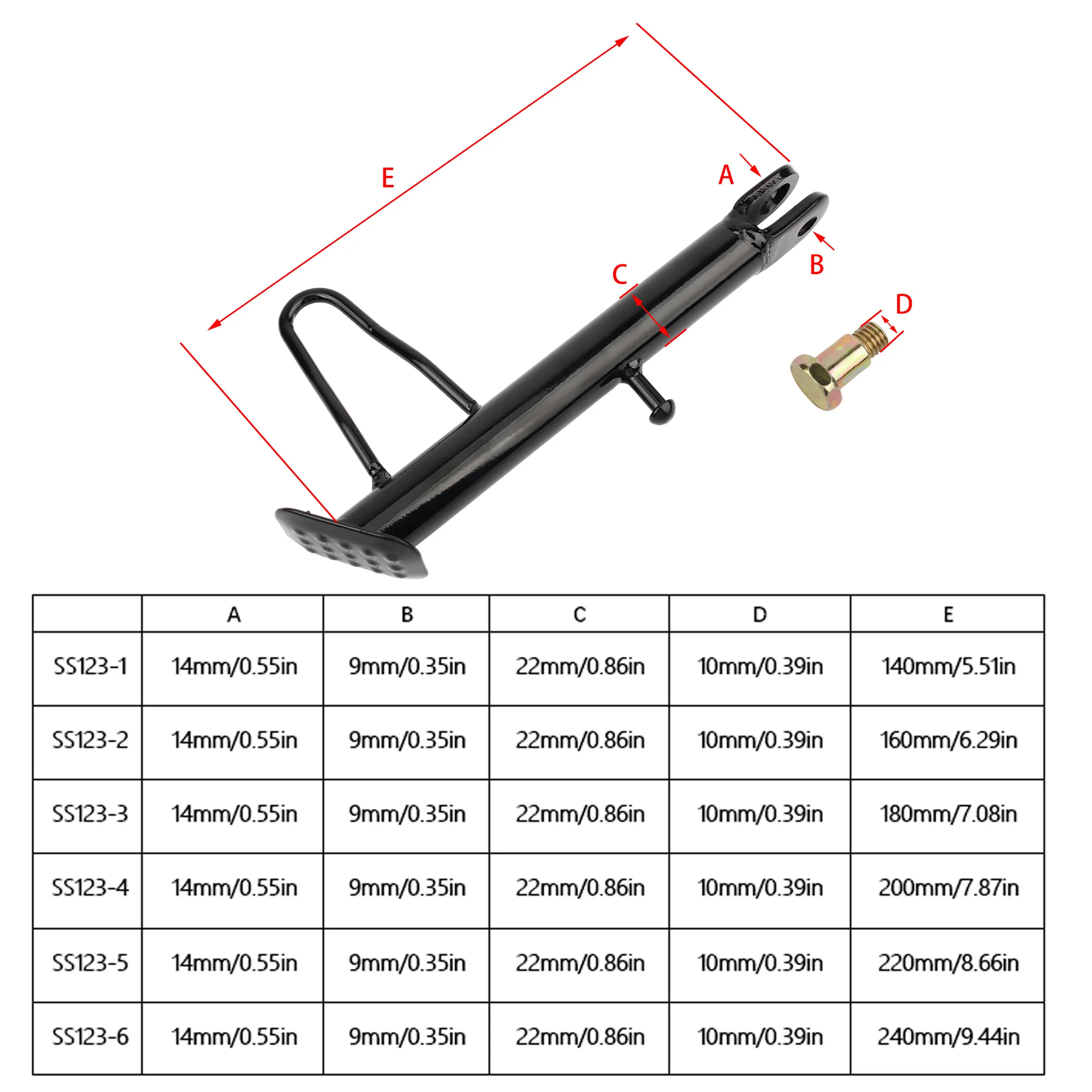 Universal Motorcycle Adjustable Kickstand Side Stand Parking Foot Support Tripod Holder For Electric Scooter Dirt Bike Motocross