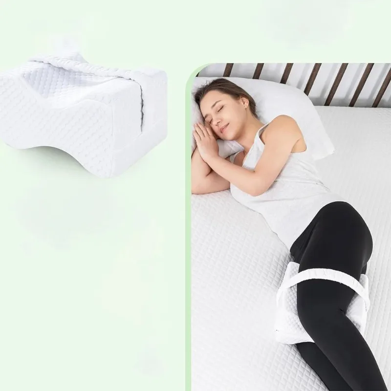 Ergonomic Memory Foam Knee Pillow for Side Sleepers with Adjustable Strap 5