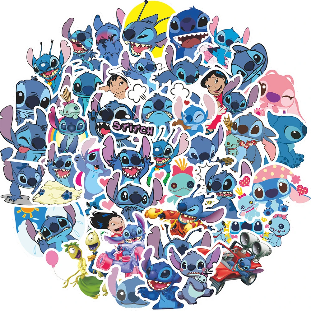 

10/30/50/100pcs Cute Cartoon Disney Stitch Angel Stickers Funny Graffiti Decals DIY Stationery Notebook Phone Sticker Decoration