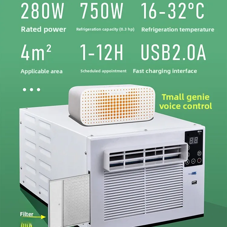 Three Modes of Refrigeration, Heating and Dehumidification for One Small air Conditioner in Pet cat House and Dog House