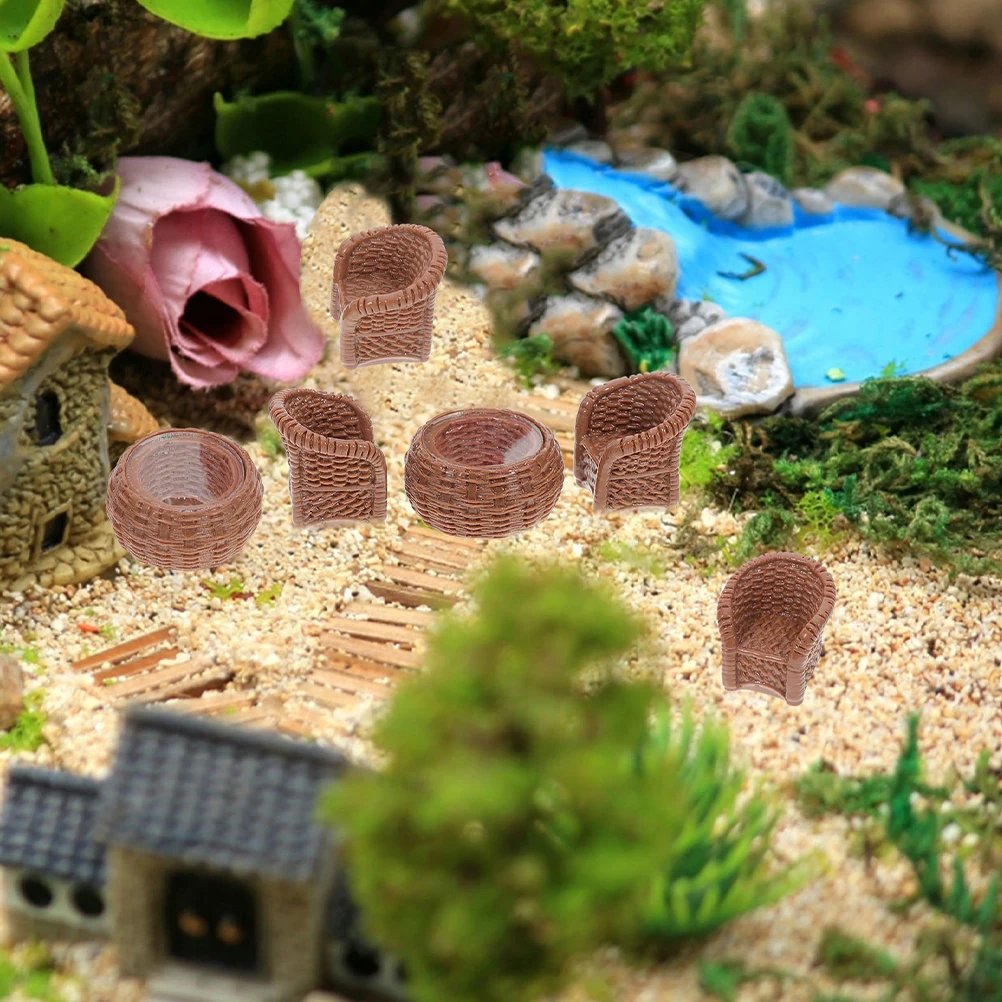 

1Set Adorable 3D Resin Fairy Garden Furniture Set with DIY Cream Glue for Micro Landscape Decoration Miniature Wooden Bench Park