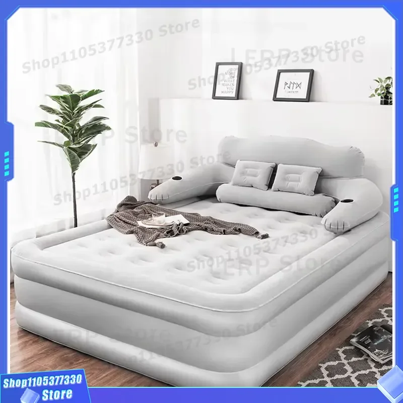 King Size Thickened Foldable Inflatable Mattress with Built in Pump Automatic Inflation Deflation for Household Camping