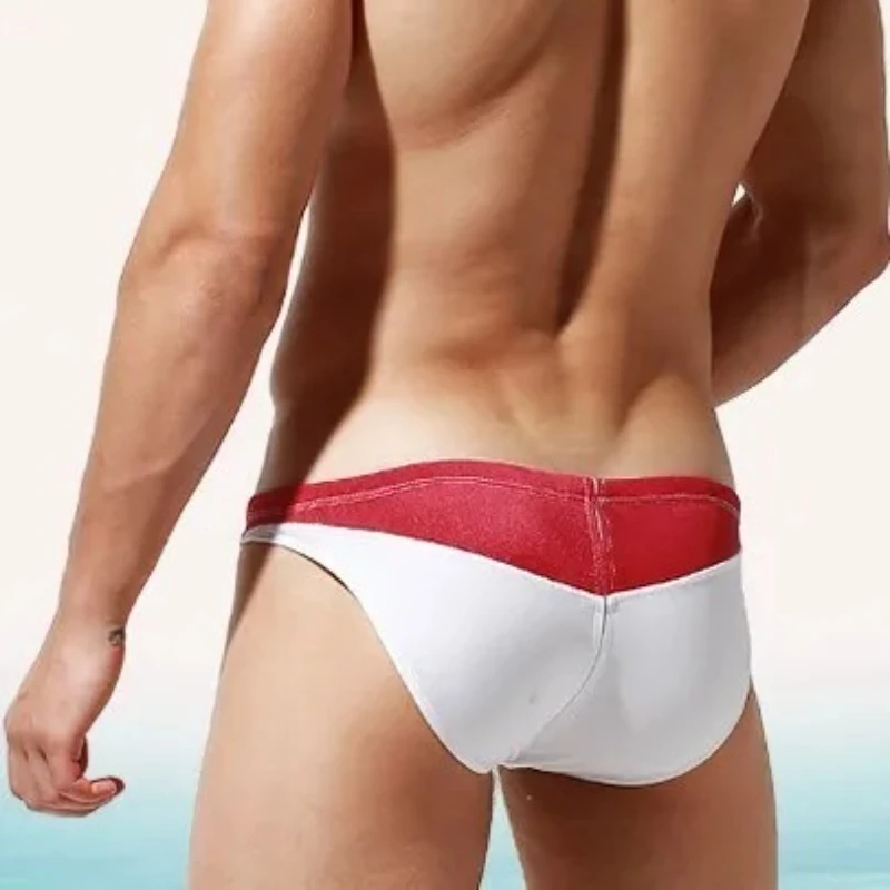 Desmiit Swimwear Men Swim Briefs Slip Sexy Contrast Color Bikini Men's Swimming Trunks Beach Surfing Bathing Suit Man Swimsuits