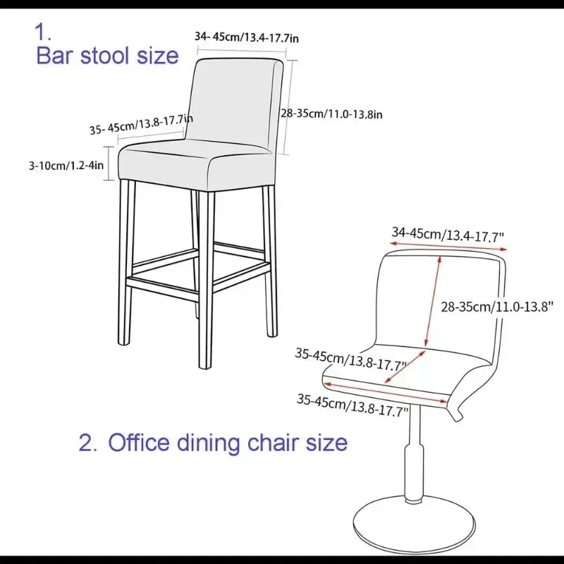 Short Back ChairsProtector Stretch Office Seat Case-K Bar Stool Cover for Elastic Bar Stool Chair Cover Removable