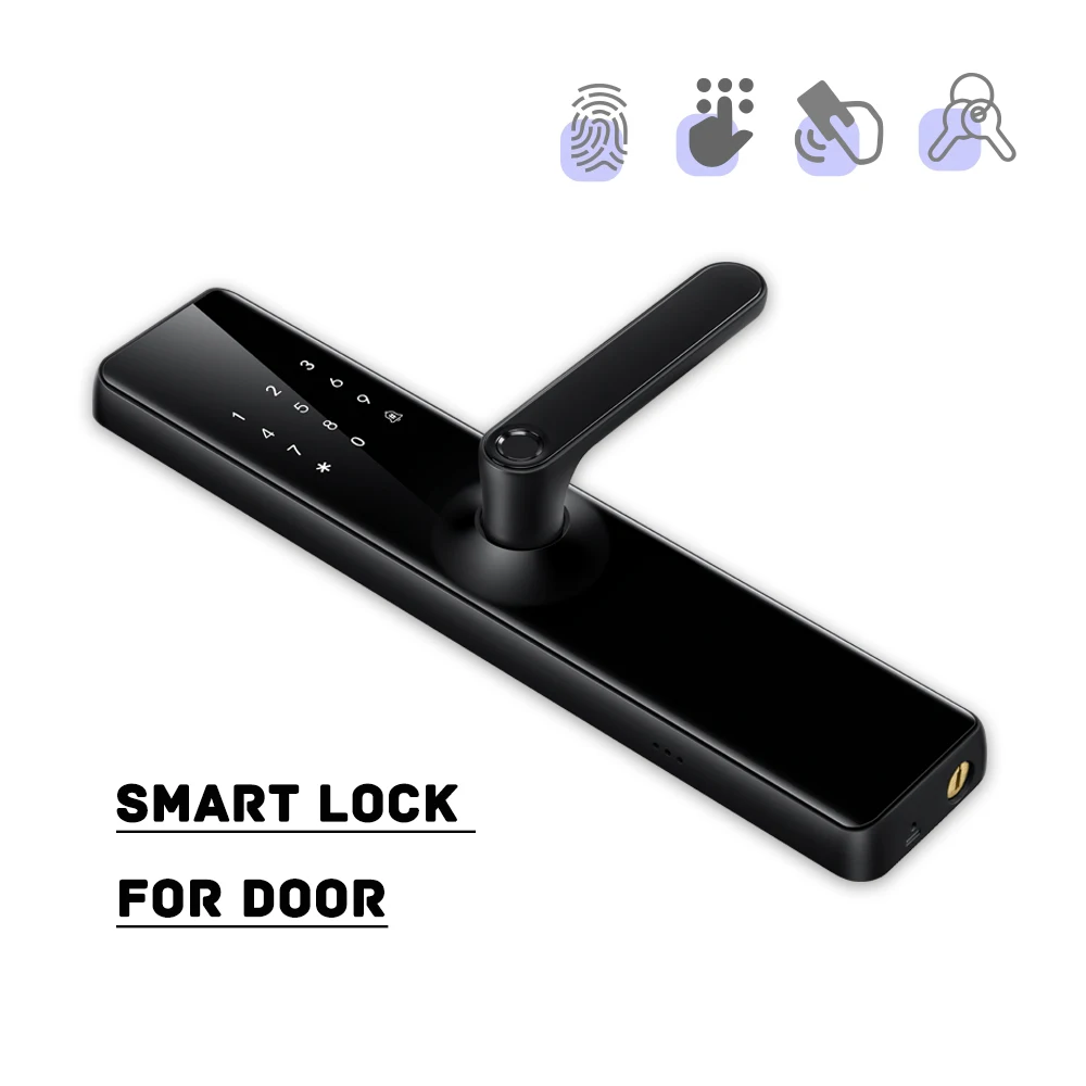 Biometric Anti-theft High Recognition Fingerprint Password Screen Tuya TTlock Home Apartment Smart Door Lock