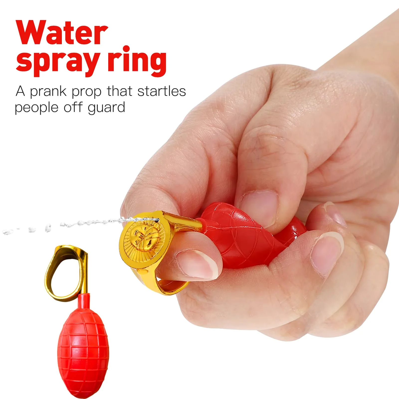 1/5PCS Hidden Water Spray Magic Ring Novelty Magic Toy Prank Game Prop Funny Joke Toy Party Favors Gift for Kids Adults Teens