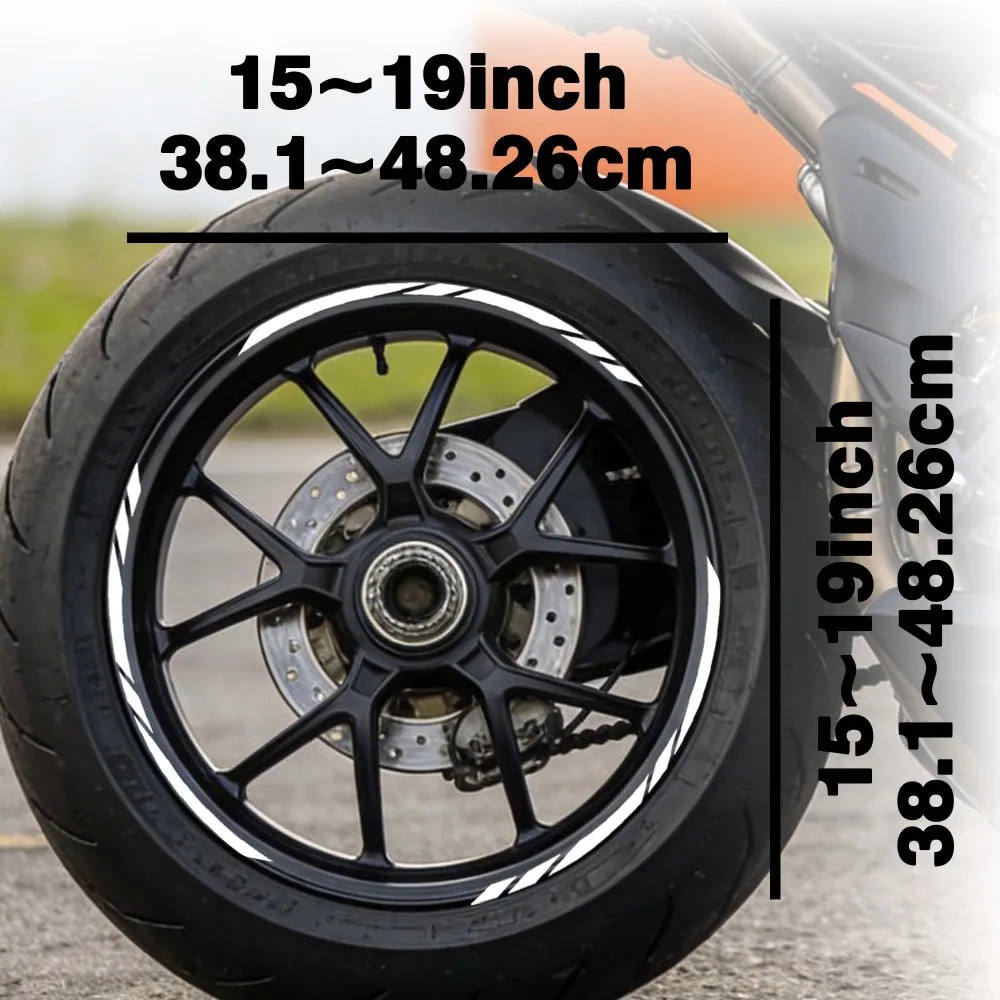 15-19in Motorcycle Hub Decals Wheel Stickers Rim Stripe Waterproof for YAMAHA Honda Kawasaki Suzuki BMW KTM Husqvarna Triumph