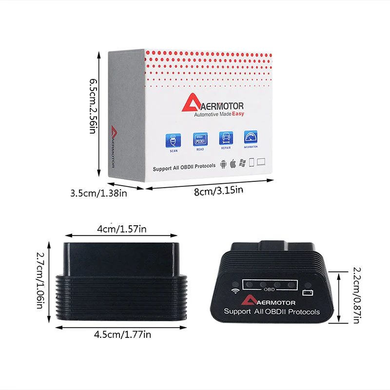 قارئ رموز ELM327 V1.5 OBD2 ماسح تشخيصي للسيارة ، واي فاي ، بلوتوث ، أدوات تشخيص ، دعم نظام أندرويد ، IOS #5