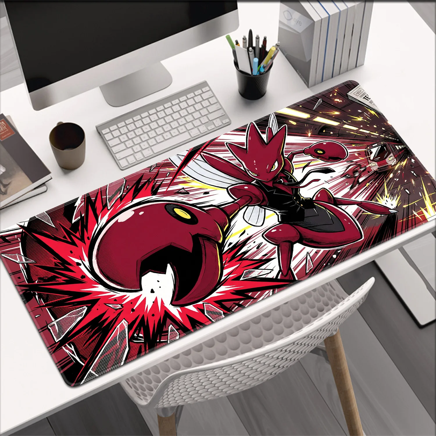 Mouse Pad P-Pokemon Scizor 90x40cm Rubber Table Large Gamer Desk Mat Computer Keyboard Pad XL Gaming Accessories Carpet Mousepad