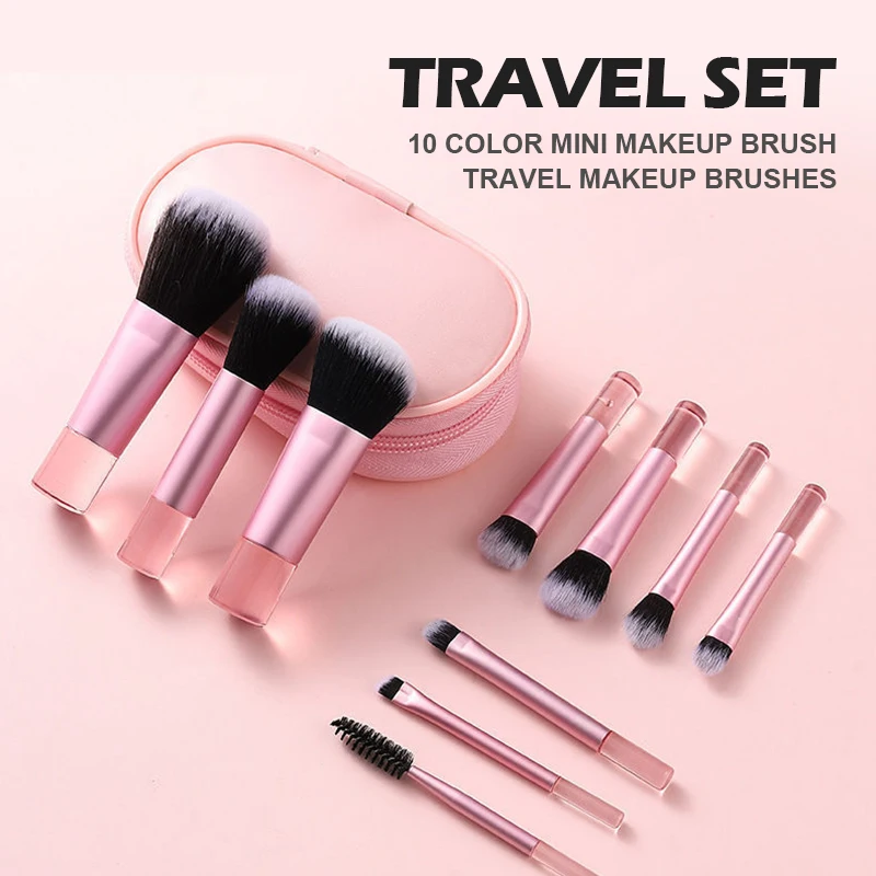 

10 color Mini makeup brush Travel portable Makeup Tool - Palm Brush Professional Makeup tool set