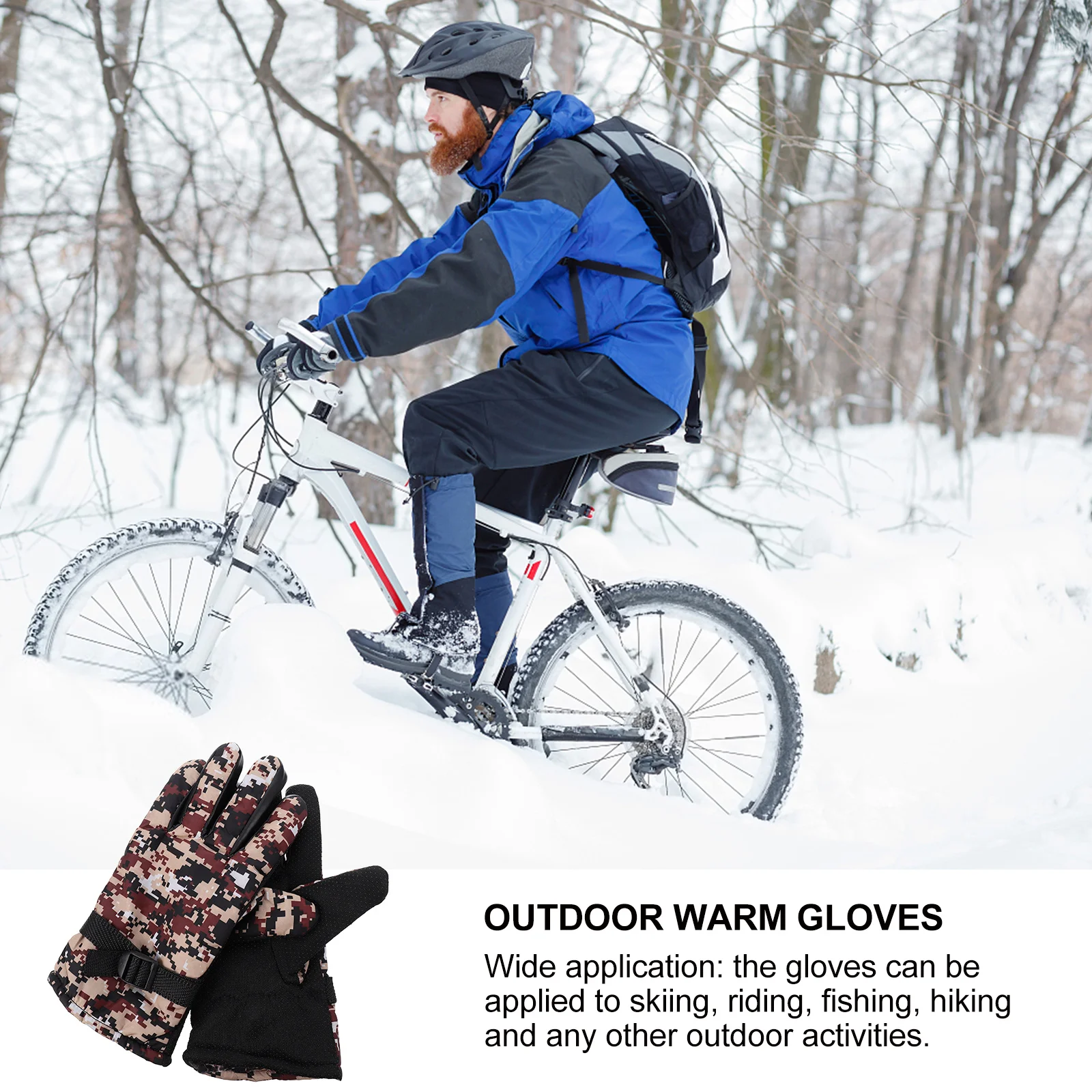 

Screen Fleece Warm Gloves Cycling for Warmer Running Ridding Outdoors Work Waterproof