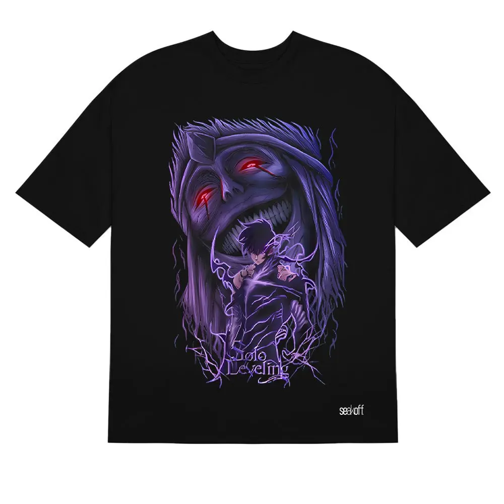 Solo Leveling Dark Overlord T-Shirt - Intense Anime Graphic Design