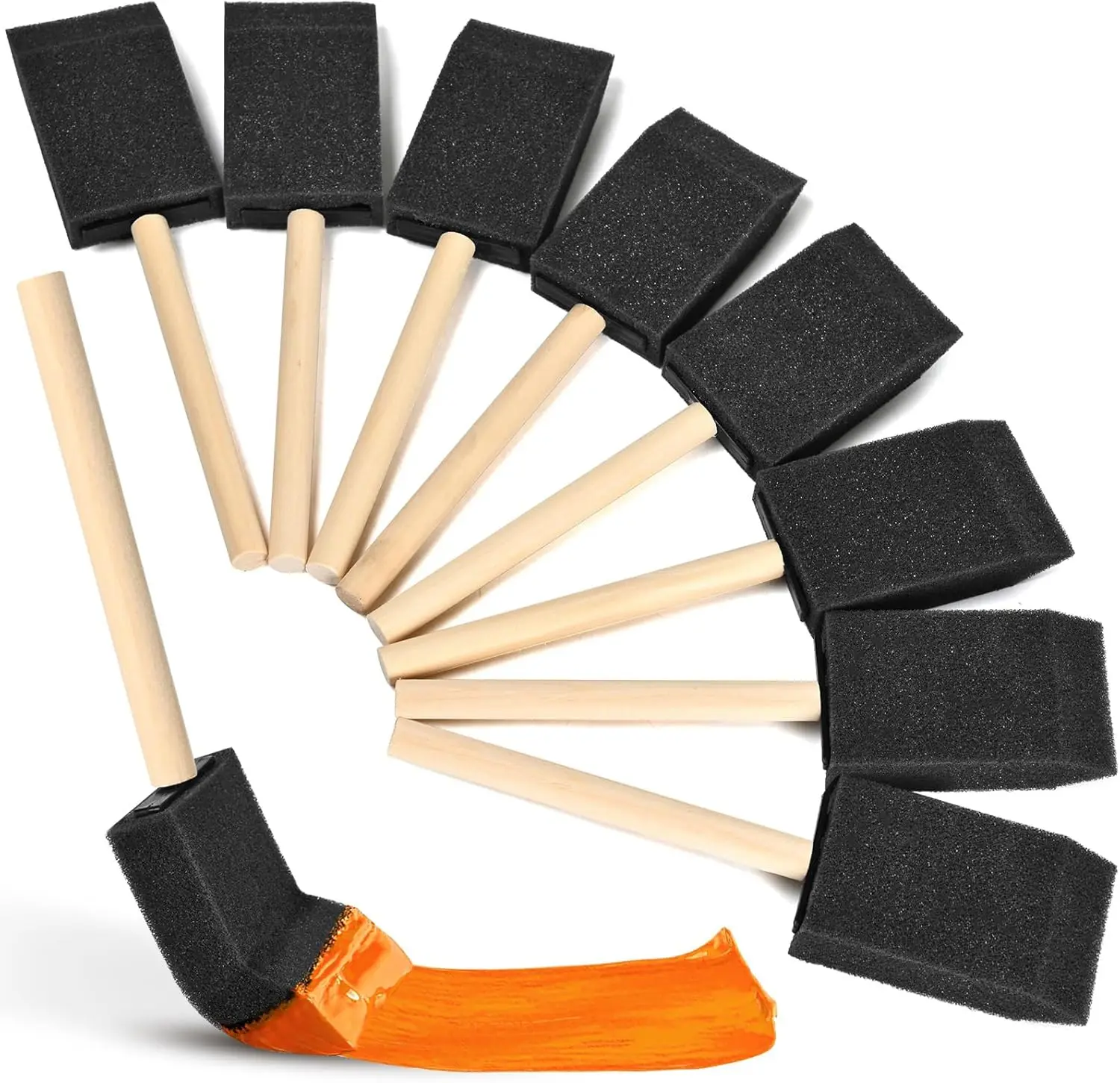 

Foam Paint Brushes 1.6 Inch 8 Count Sponge Brushes for Smooth Painting & Staining Crafts