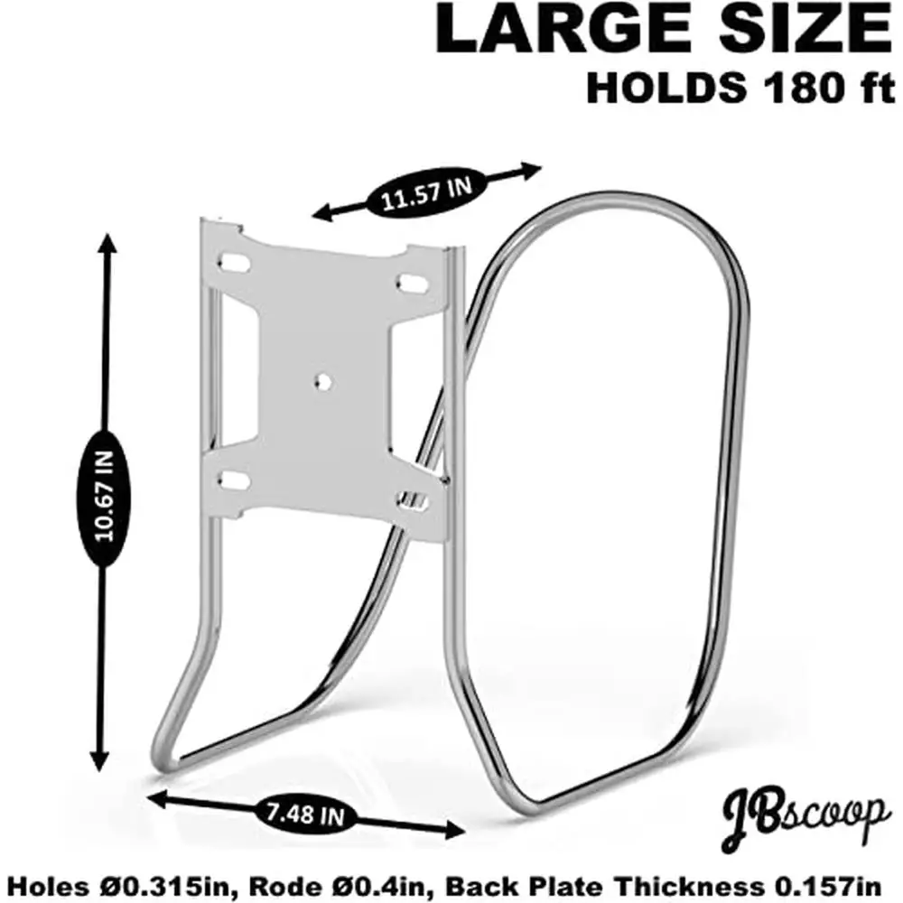 Soporte de manguera de acero inoxidable resistente, montaje en pared, Juego de 2 gran capacidad, garaje de jardín y RV, a prueba de óxido y fácil de instalar