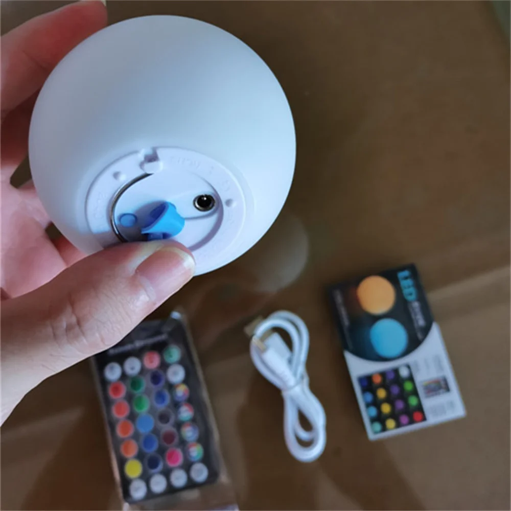 

2 шт. перезаряжаемых RGB-светильников для бассейна, 3 дюйма (7,8 см), светодиодные шары-светильники для бассейна с пультом ДУ, IP67, игрушка для ванной, для улицы, сада, бассейна