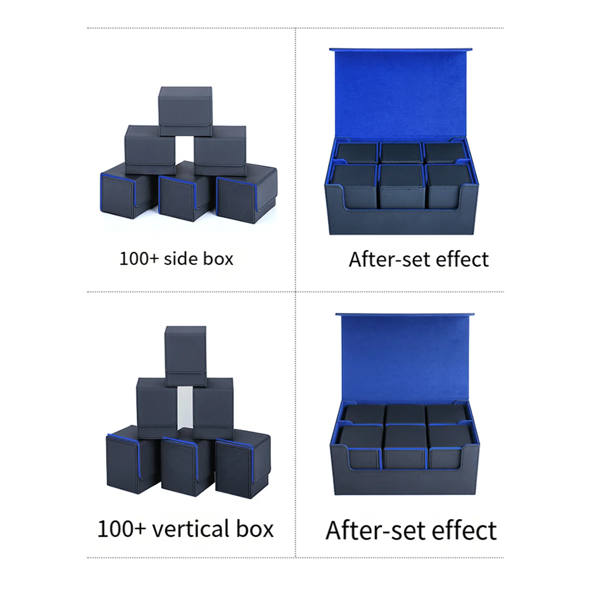 صندوق تخزين بطاقات AT42 لبطاقات التداول، وحافظة سطح البطاقات، وحامل بطاقات الإغلاق المغناطيسي لبطاقات الألعاب المغناطيسية باللون الأسود