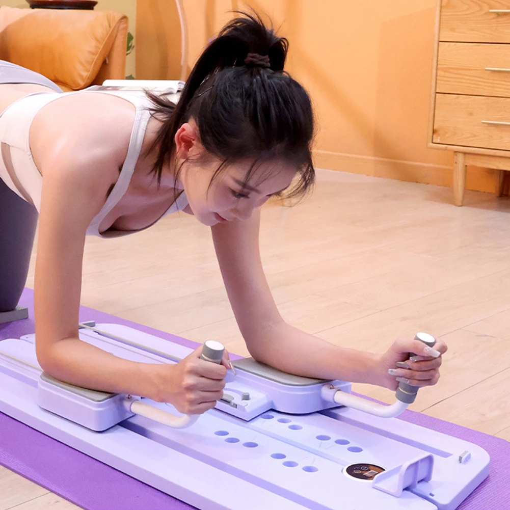 Multifunctional Fitness Board Exercise Ski Machine Non Slip Abdominal Board with Phone Holder Push Up Board for Home Gym