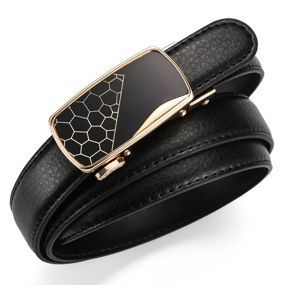 حزام أسود عالي الجودة بإبزيم تلقائي للنساء حزام عمل نسائي واسع 2.3 سنتيمتر حزام سراويل نسائية بإبزيم على شكل قلب.