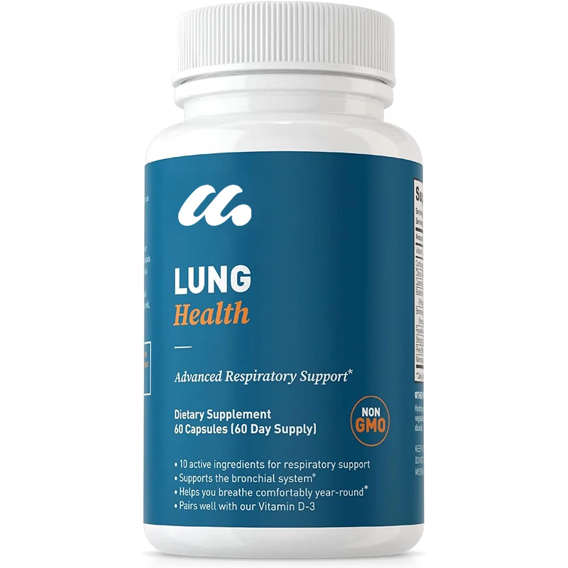 Lung Health, Lung support supplement, containing vitamin C, casein, quercetin, and bromelain, non GMO, 60 capsules