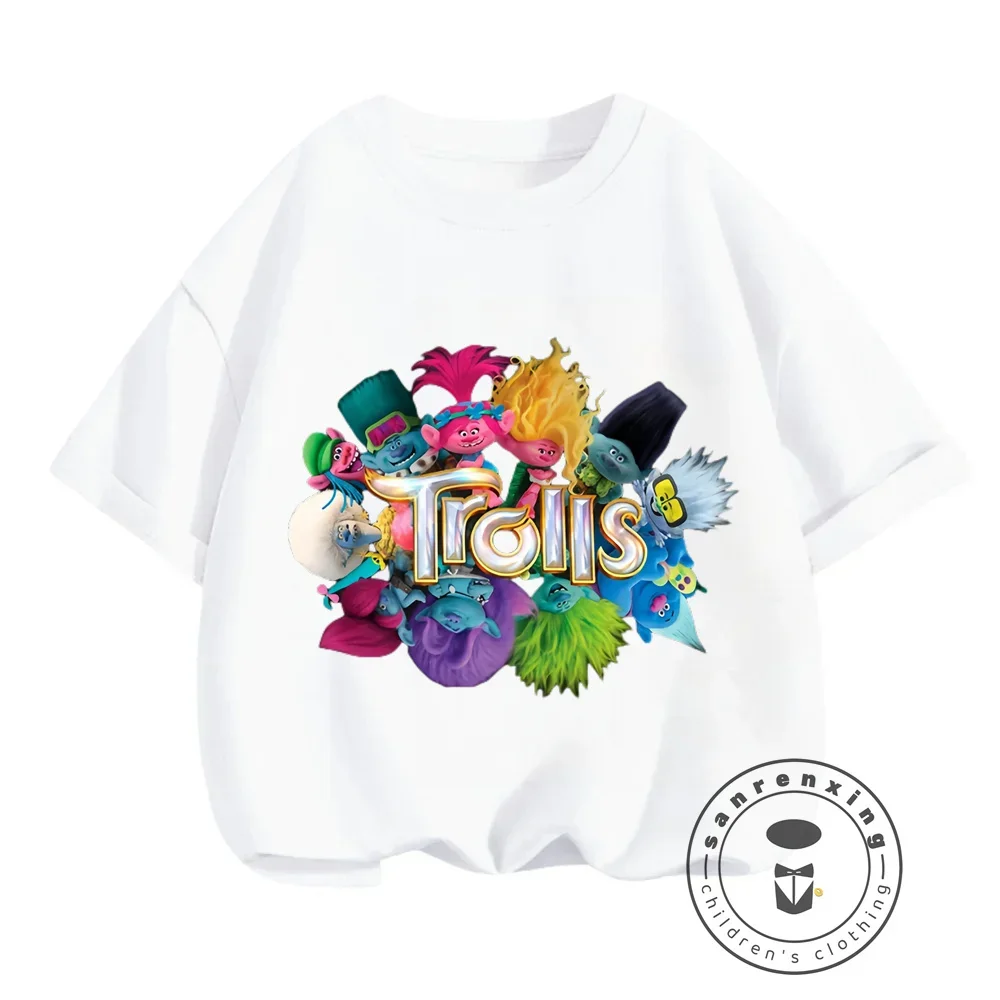 Trolls in Summer, Fashion Frenzy O-Neck T-shirts for Boys and Girls Vibrant Kawaii Prints Soft Fabric and a Hip-Hop Touch