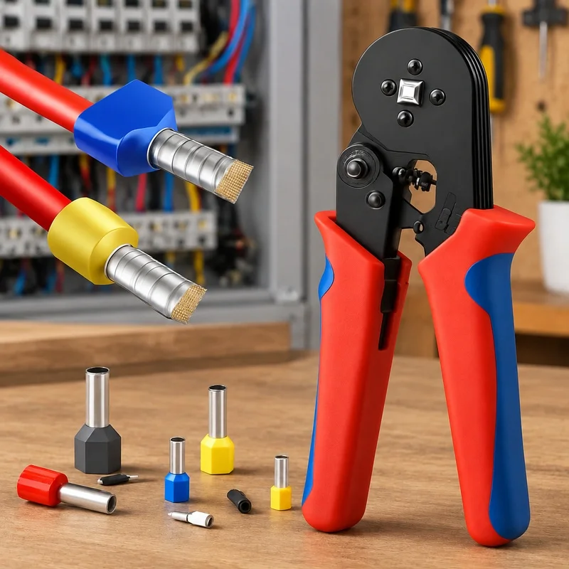 Professional Wire Ferrule Crimping Set for 23-7AWG Cables with Tubular Terminal and 0.25-10mm Clamp