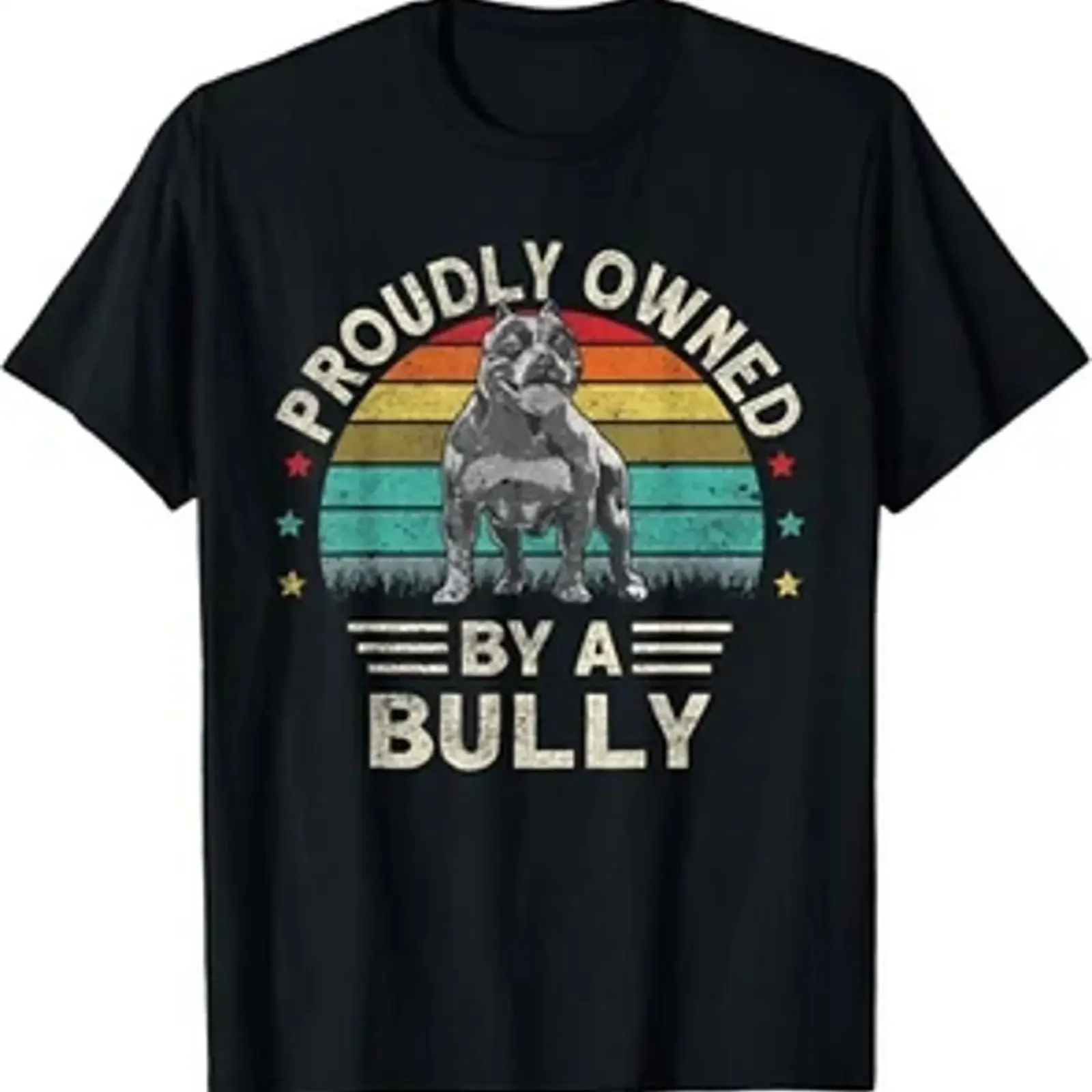 Camiseta Bully XL Pitbull Dad Proudly Owned By An American Fun, estilo vintage, informal, ligeramente masculina, para uso diario, suave