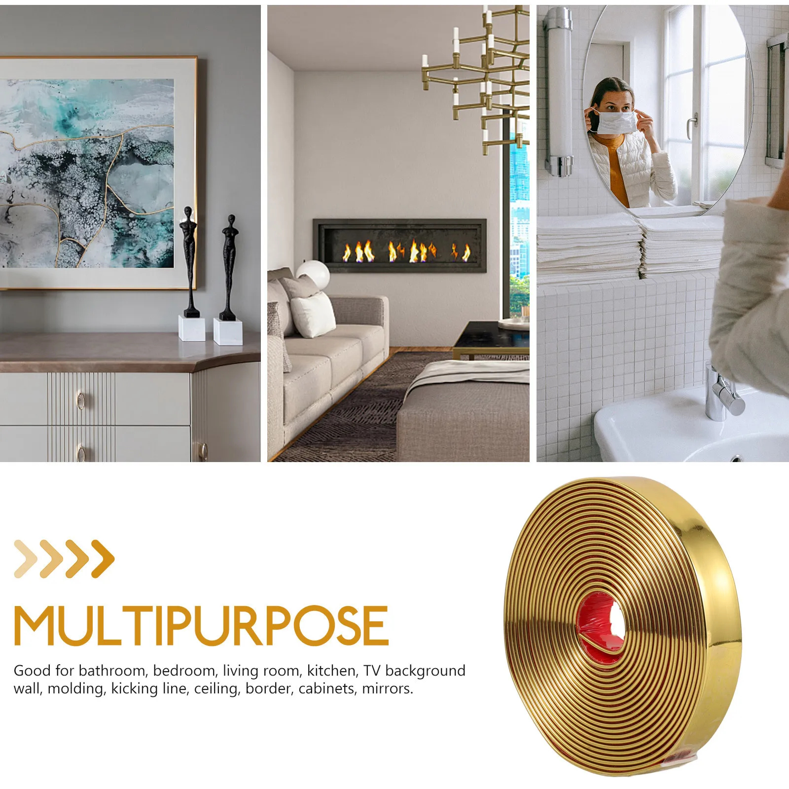 1 لفة شريط زخرفي مرن قشر عصا تقليم لبلاط الحائط خزانة الزاوية صب متفوقا شريط تقليم ذاتي اللصق بناء