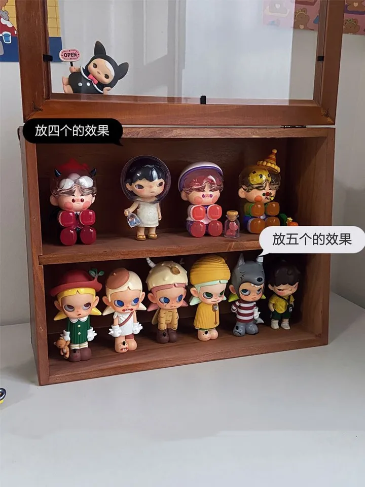 ヴィンテージ木製人形ディスプレイキャビネット 大型収納ボックス