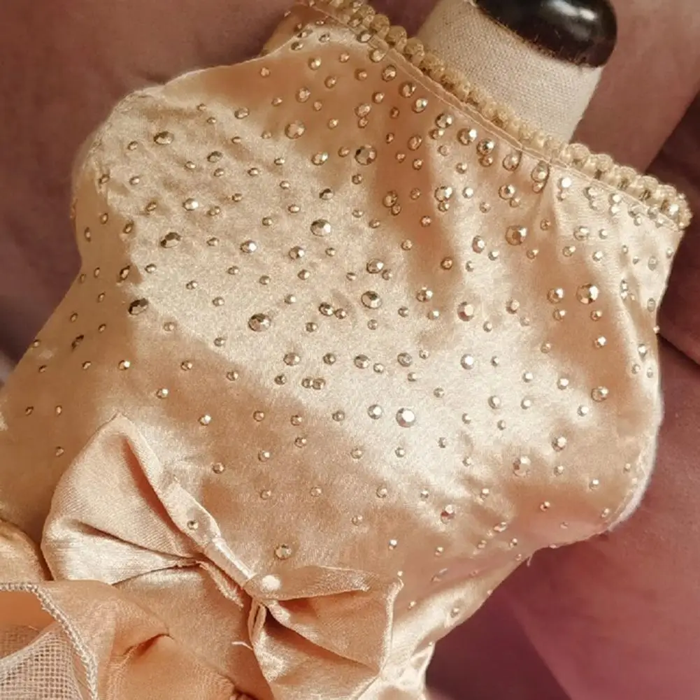 Pet Princess Dress Sparkly Bow Princess Dress for Small Cute Costume with Sequins Gauze Skirt for Dogs Cats Party Outfit Apparel