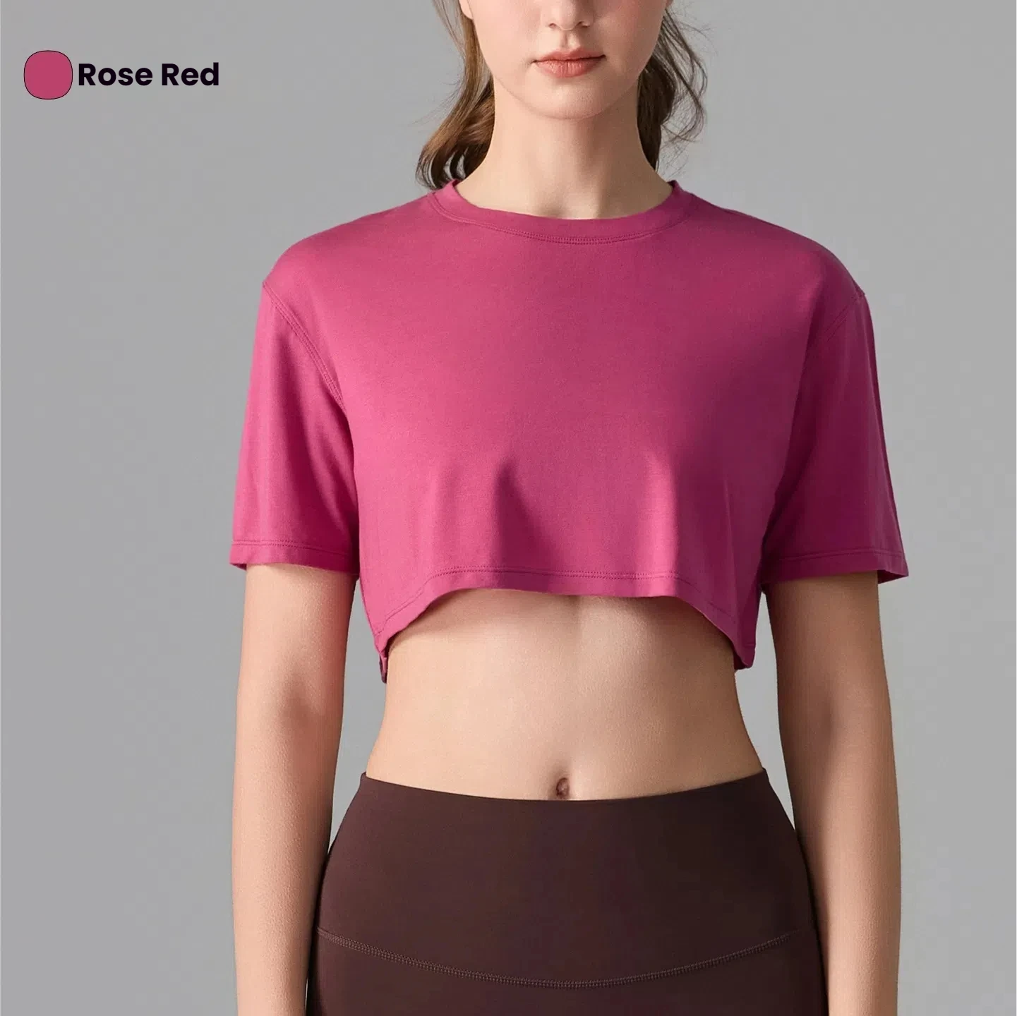 

Женская укороченная футболка свободного покроя для тренировок, топ для йоги, бега, с коротким рукавом, дышащая, быстросохнущая, спортивная рубашка для тренажерного зала, фитнеса, повседневная