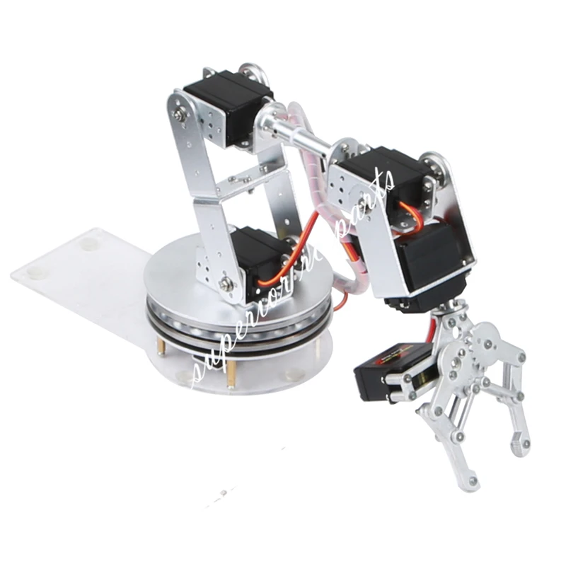 6 DOF Aluminium Clamp Claw Mount Mechanical Robotic Arm Servos Arduino Robot Metal Horn with Base