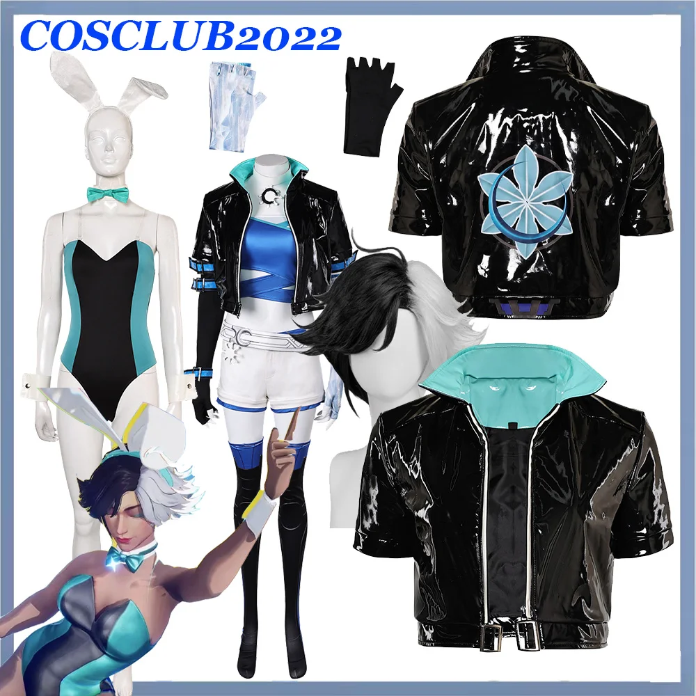 

Luna Snow Cosplay Jacket Wig Headband Costume Game Rivals Jumpsuit Bunny Girl Clothing Coat Outfits Halloween Party Fantasy Suit