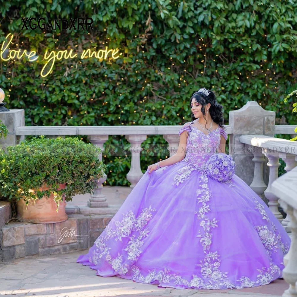 Gorgeous Violet Ball Gown Quinceanera Dresses 2022 Purple Sweet 15 16 Birthday Party Gown vestidos 15 anos Princess Prom Dress